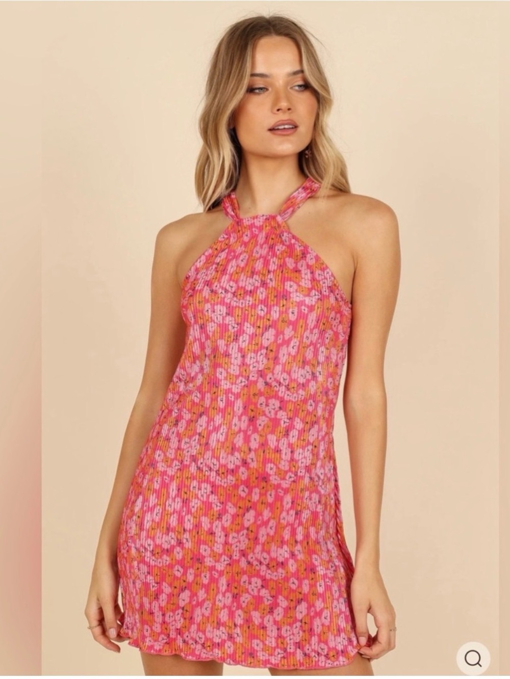 NWT Petal & Pup Halter Neck Pink Floral Shift Dress